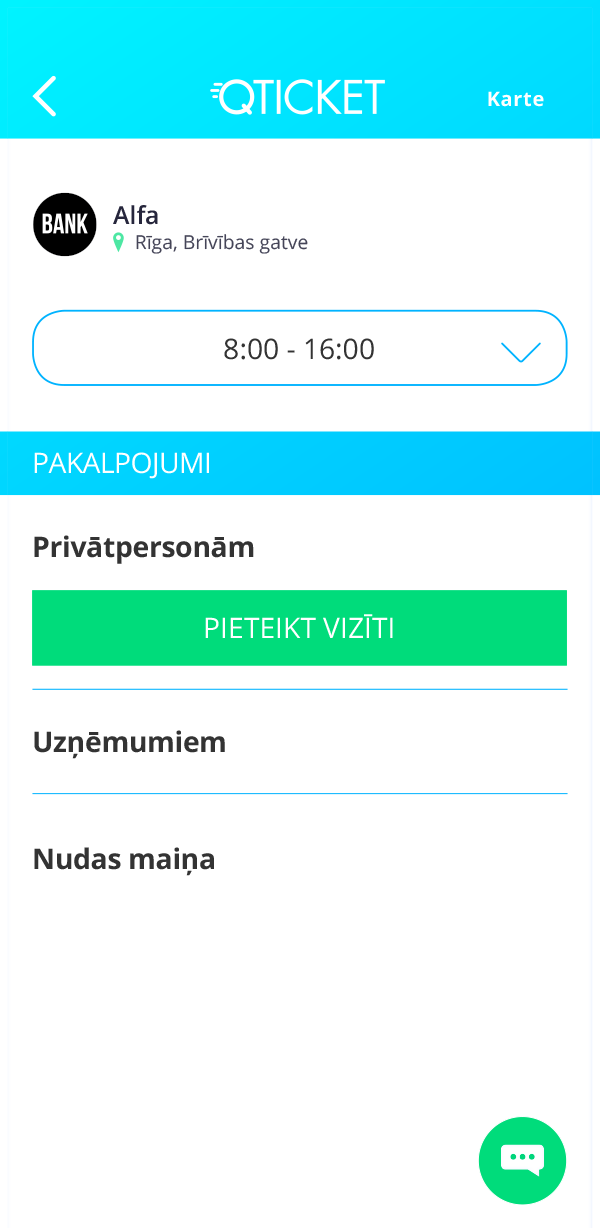 Qticket pieteikt apmeklējumu