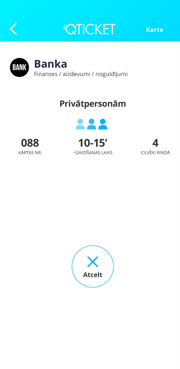 Qticket rindas plūsmas dati